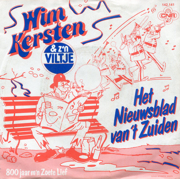 Wim Kersten en De Viltjes - Het Nieuwsblad Van Het Zuiden Vinyl Singles Vinyl Very Good (VG) <br> Hoes Good Plus (G+)