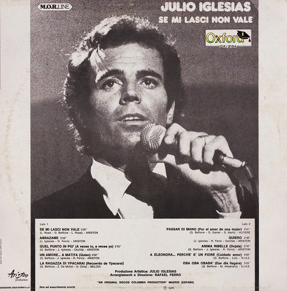 Julio Iglesias – Se Mi Lasci Non Vale (LP) Vinyl LP Vinyl Zeer Goed / Hoesje Goed "VINYLSINGLES.NL"