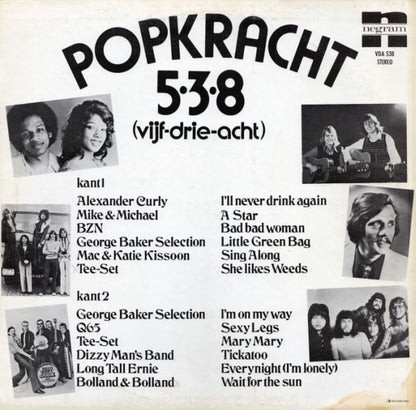 Various - Popkracht 538 (Vijf-Drie-Acht) (LP) Vinyl LP Vinyl Very Good (VG) <br> Hoes Good Plus (G+)