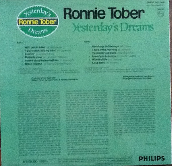 Ronnie Tober - Yesterday's Dreams (LP) 42308 Vinyl LP Goede Staat