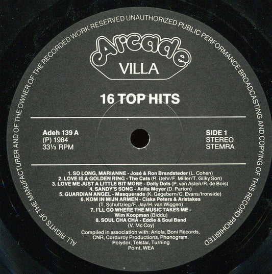 Various - 16 Top Hits (LP) Vinyl LP Vinyl Zeer Goed / Hoesje Goed "VINYLSINGLES.NL"