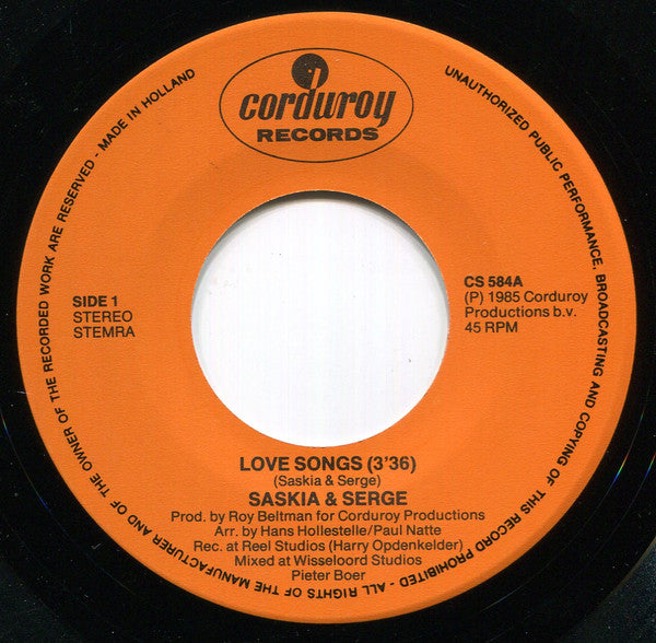 Saskia & Serge - Love Songs 34509 Vinyl Singles Goede Staat