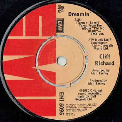 Cliff Richard - Dreamin' Vinyl Singles Vinyl Very Good (VG) <br> Hoes Generic