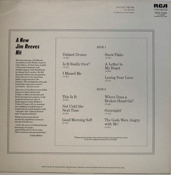 Jim Reeves - Distant Drums (LP) 46337