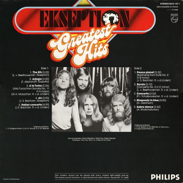 Ekseption - Greatest Hits (LP) Vinyl LP Vinyl Very Good (VG) <br> Hoes Good Plus (G+)