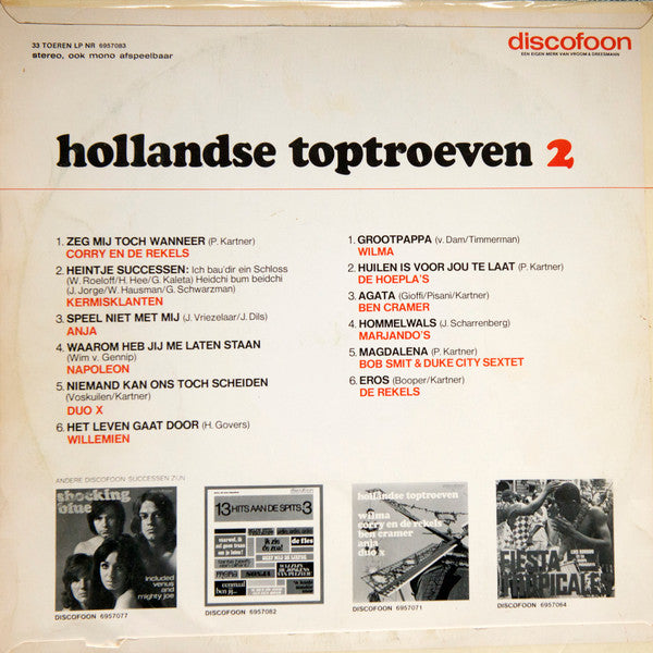 Various - Hollandse Toptroeven * (LP) Vinyl LP Vinyl Very Good (VG) <br> Hoes Good Plus (G+)