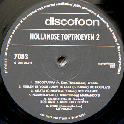Various - Hollandse Toptroeven * (LP) Vinyl LP Vinyl Very Good (VG) <br> Hoes Good Plus (G+)