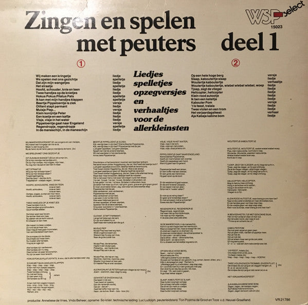 Various - Zingen en spelen met peuters (LP)