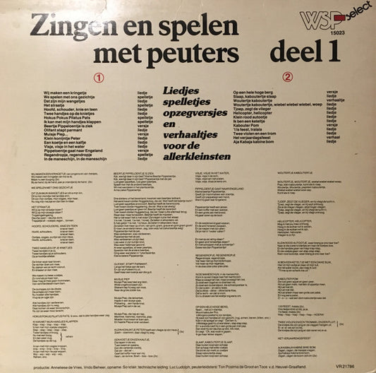 Various - Zingen en spelen met peuters (LP)