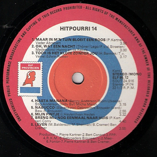 Various - Hitpourri 14 (LP) 40776 Vinyl LP Goede Staat