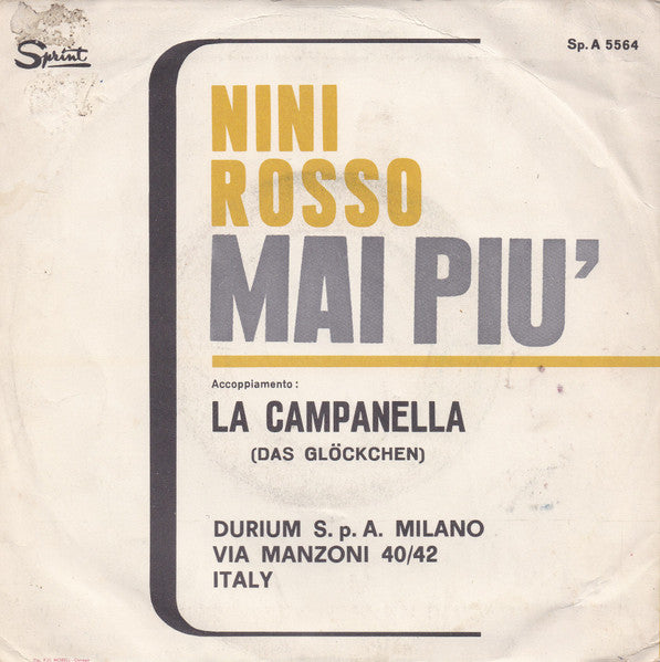 Nini Rosso - Mai Piu' 40016 Vinyl Singles Goede Staat