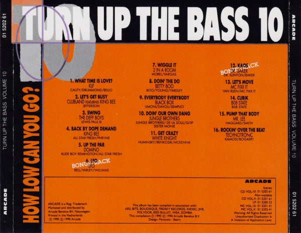 Various - Turn Up The Bass Volume ** (CD) Compact Disc Goede Staat