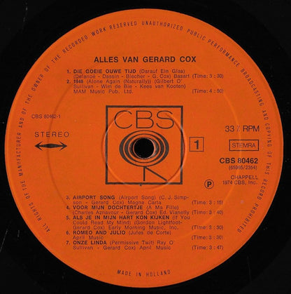 Gerard Cox - Die Goeie Ouwe Tijd: Alles Van Gerard Cox (LP)