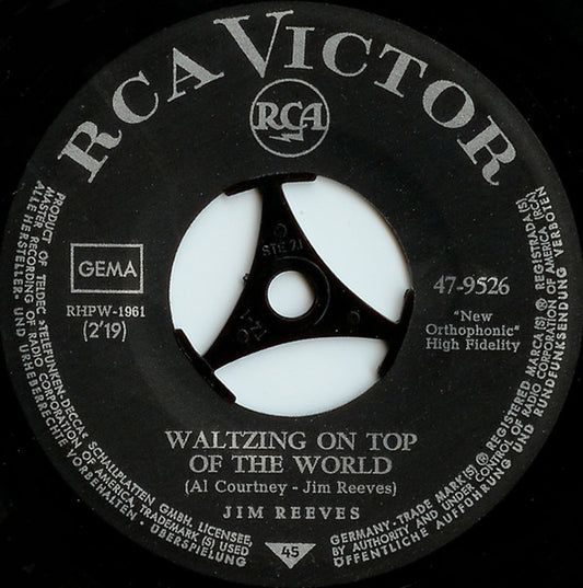 Jim Reeves - I Love You Because Vinyl Singles Vinyl Zeer Goed / Hoesje Generic "VINYLSINGLES.NL"