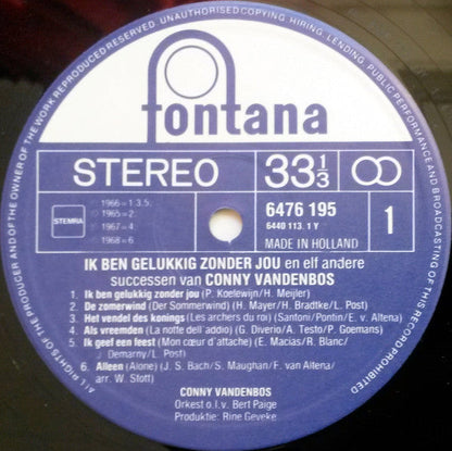Conny Vandenbos - Ik Ben Gelukkig Zonder Jou (LP) 49546
