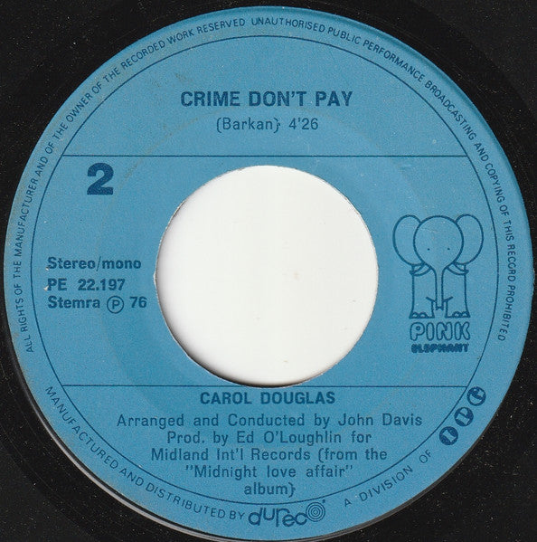 Carol Douglas - Midnight Love Affair 36416 Vinyl Singles Hoes: Generic