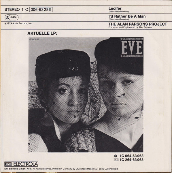 Alan Parsons Project - Lucifer Vinyl Singles Vinyl Very Good (VG) <br> Hoes Good Plus (G+)