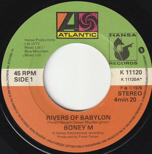 Boney M. - Rivers Of Babylon 39281 Vinyl Singles Goede Staat