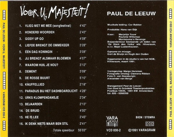 Paul de Leeuw - Voor U, Majesteit! (CD) Compact Disc Goede Staat