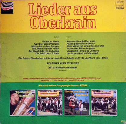 Fidelen Oberkrainer Mit Anja Laval, Boris Bubele Und Fritz Leonhard Von Tolmin - Lieder Aus Oberkrain (LP) Vinyl LP Vinyl Very Good (VG) <br> Hoes Good Plus (G+)