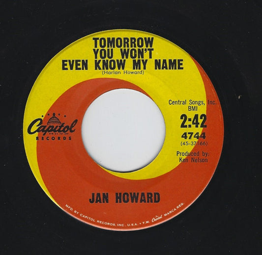 Jan Howard - Tomorrow You Won't Even Know My Name Vinyl Singles Vinyl Goed / Hoes Generic