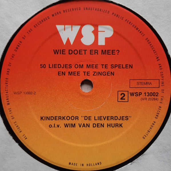 Kinderkoor De Lieverdjes ‎- Wie Doet Er Mee (LP) 50167