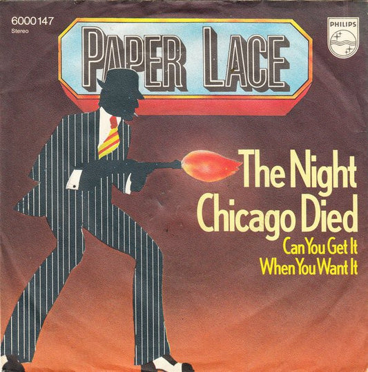 Paper Lace - The Night Chicago Died Vinyl Singles Vinyl Very Good (VG) <br> Hoes Good Plus (G+)
