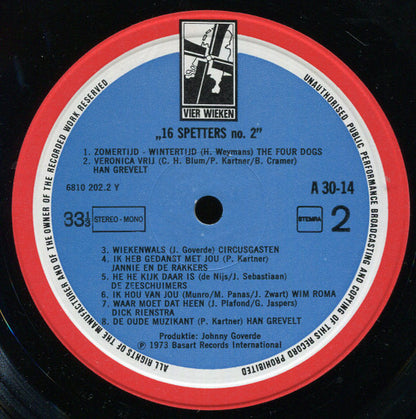 Various - 16 Spetters No. 2 (LP) 50708