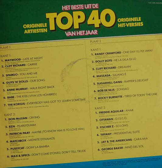 Various - Het Beste Uit De Top 40 Van Het Jaar (LP) Vinyl LP Dubbel Media VG+ / Sleeve Zie Foto "VINYLSINGLES.NL"