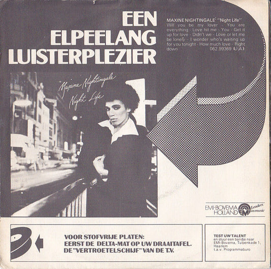 Maxine Nightingale - Will You Be My Lover Vinyl Singles Vinyl Zeer Goed / Hoesje Goed "VINYLSINGLES.NL"