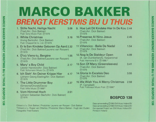 Marco Bakker - Brengt Kerstmis Bij U Thuis (CD) Compact Disc Goede Staat "VINYLSINGLES.NL"