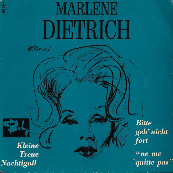 Marlene Dietrich - Bitte Geh' Nicht Fort Vinyl Singles Vinyl Very Good (VG) <br> Hoes Good Plus (G+)