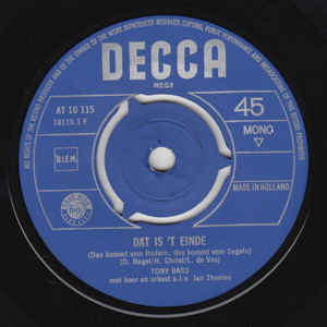 Tony Bass - Dat Is 'T Einde 05055 10082 Vinyl Singles Goede Staat