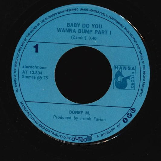Boney M. - Baby Do You Wanna Bump 36228 Vinyl Singles Hoes: Generic