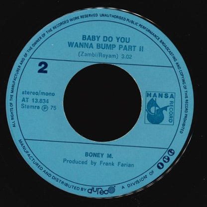 Boney M. - Baby Do You Wanna Bump 36228 Vinyl Singles Hoes: Generic