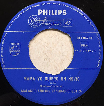 Malando And His Tango Orchestra - Don Juan Vinyl Singles Vinyl Very Good (VG) <br> Hoes Good Plus (G+)