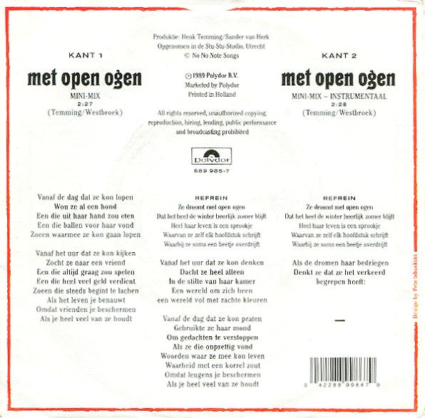 Goede Doel - Met Open Ogen (Mini Mix) 34884 Vinyl Singles VINYLSINGLES.NL