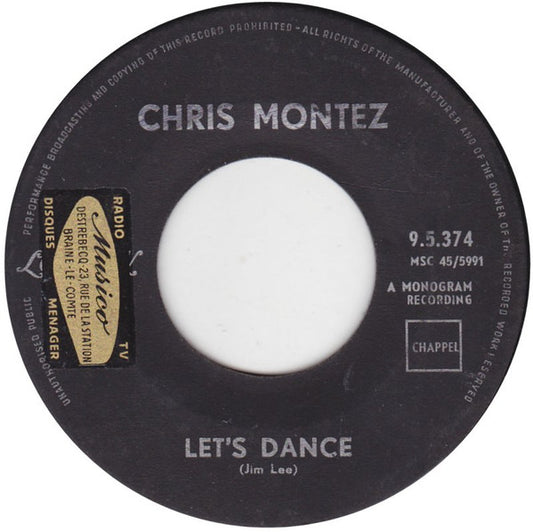 Chris Montez - Let's Dance Vinyl Singles Vinyl Very Good (VG) <br> Hoes Generic