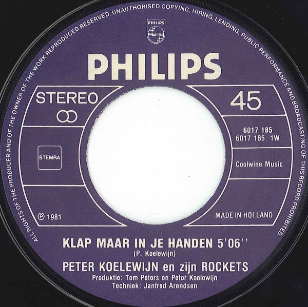 Peter Koelewijn & Zijn Rockets - Klap Maar In Je Handen
