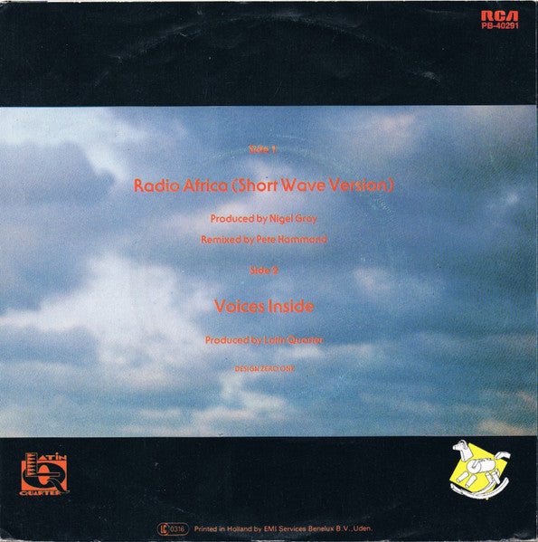 Latin Quarter - Radio Africa Vinyl Singles Vinyl Very Good (VG) <br> Hoes Good Plus (G+)