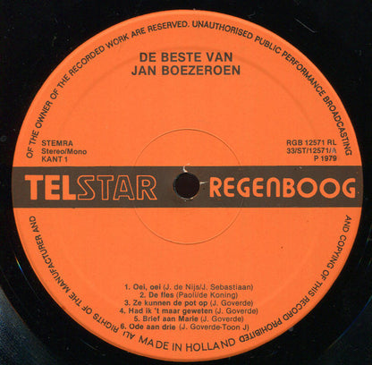 Jan Boezeroen - De Beste Van Jan Boezeroen (LP) Vinyl LP Vinyl Very Good (VG) <br> Hoes Good Plus (G+)