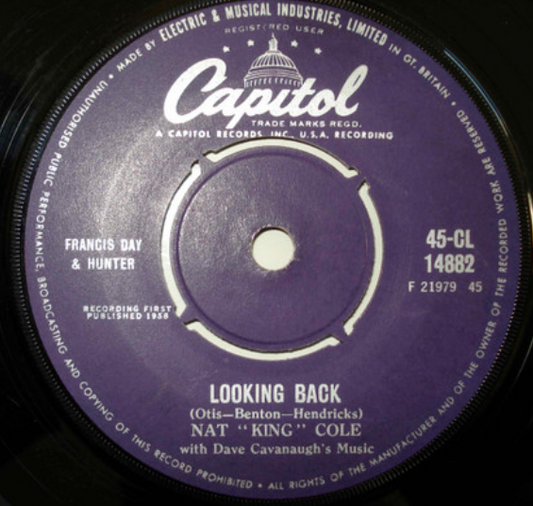 Nat King Cole - Looking Back Vinyl Singles Vinyl Very Good (VG) <br> Hoes Good Plus (G+)