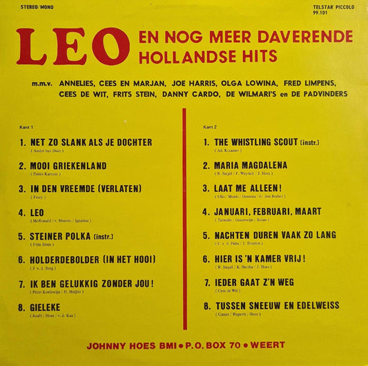 Various - Leo En Nog Meer Daverende Hollandse Hits (LP) (B-Keus) Vinyl LP Vinyl Zeer Goed / Hoesje Goed "VINYLSINGLES.NL"
