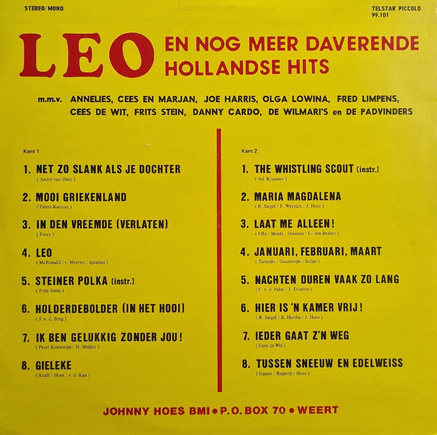 Various - Leo En Nog Meer Daverende Hollandse Hits (LP) 47049 Vinyl Singles VINYLSINGLES.NL