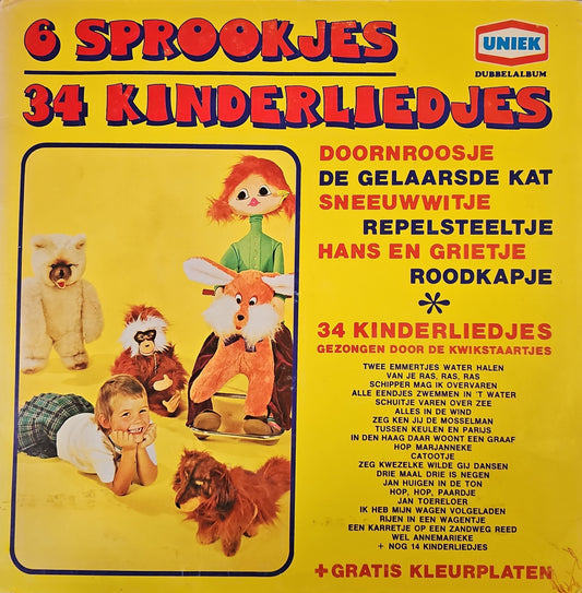 Kwikstaartjes - 6 Sprookjes – 34 Kinderliedjes (LP) Vinyl LP Dubbel Vinyl (VG) <br> Hoes (G)