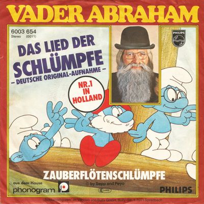 Vader Abraham - Das Lied Der Schlümpfe (B-Keus) Vinyl Singles Vinyl Goed / Hoesje Slecht "VINYLSINGLES.NL"