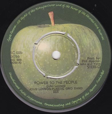 John Lennon - Power To The People Vinyl Singles Vinyl (VG) <br> Hoes (G+)