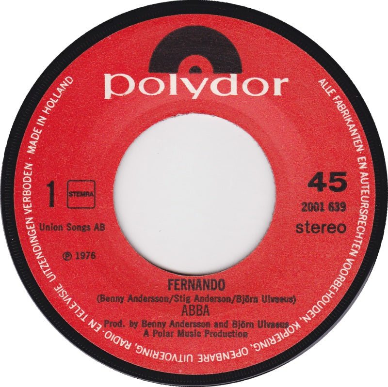 ABBA - Fernando (There Was Something In The Air That Night) Vinyl Singles Vinyl (G) <br> Hoes Generic