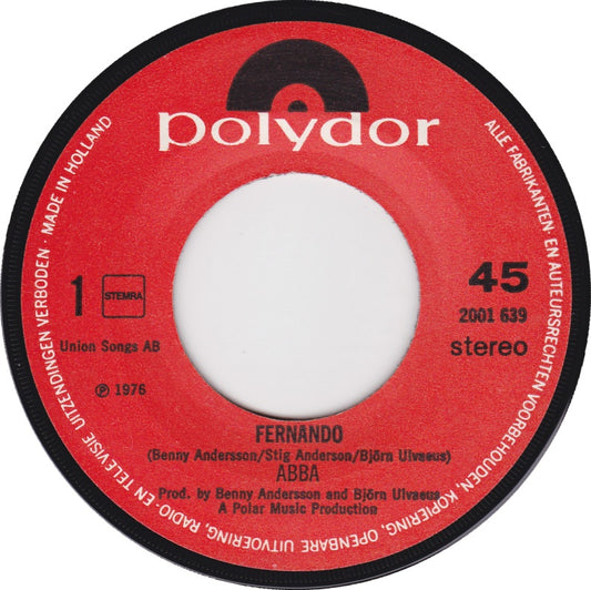 ABBA - Fernando (There Was Something In The Air That Night) Vinyl Singles Vinyl (G) <br> Hoes Generic