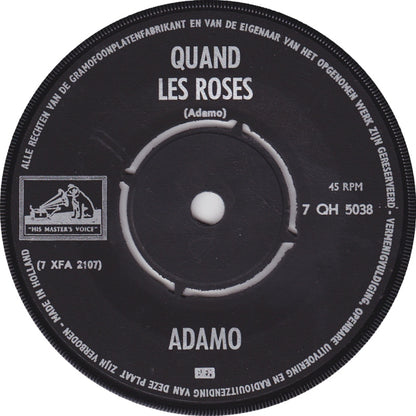 Adamo - Quand Les Roses Vinyl Singles Vinyl (VG) <br> Hoes Generic